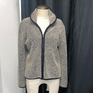 Talbots Black and Cream Textured Blazer